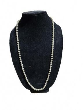 Cultured Pearl Necklace Metal Safety Clasp Stamped Japan